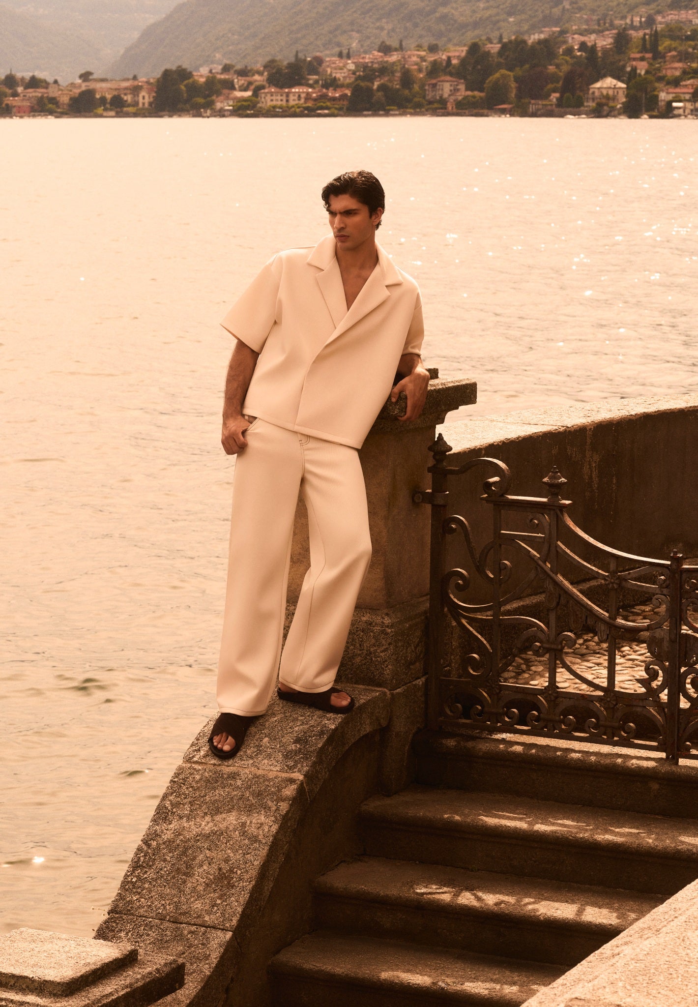 Abel - Boxy Twill Double Breasted Shirt - Cream