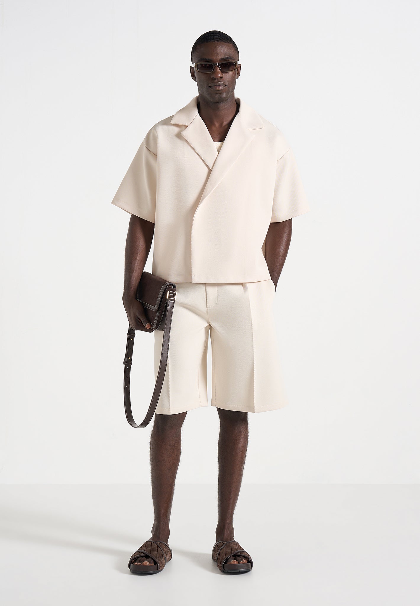 Abel - Boxy Twill Double Breasted Shirt - Cream