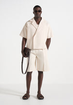Abel - Boxy Twill Double Breasted Shirt - Cream