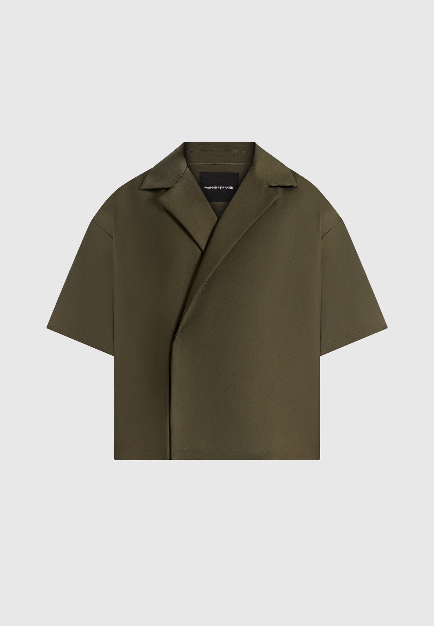 Abel - Boxy Twill Double Breasted Shirt - Olive