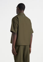 Abel - Boxy Twill Double Breasted Shirt - Olive