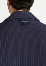 Abel - Boxy Pinstripe Double Breasted Shirt - Navy
