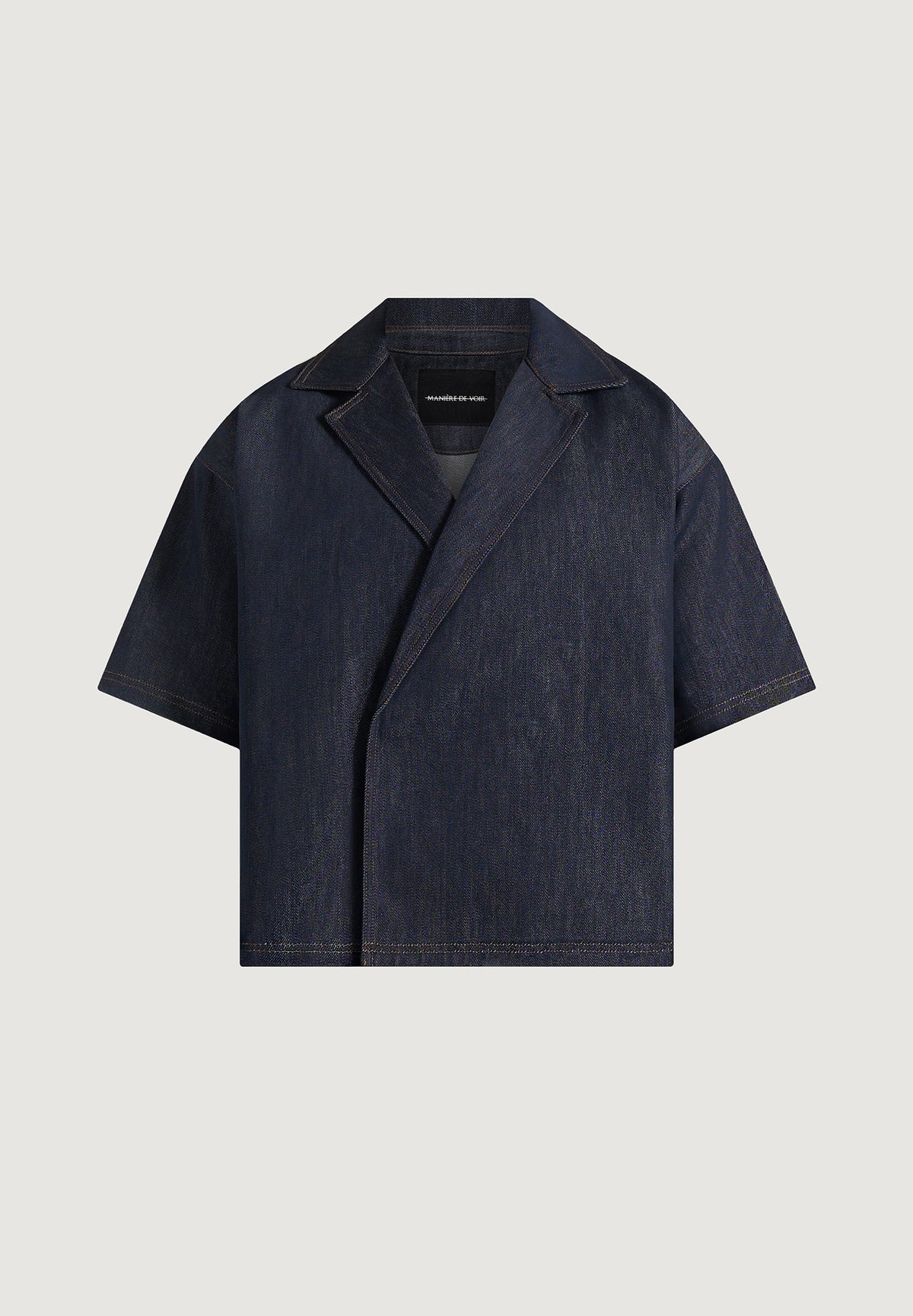 Abel - Boxy Double Breasted Denim Shirt - Indigo
