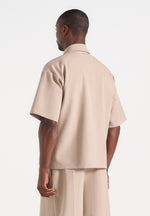 Aven - Boxy Shirt with Crease - Beige