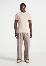 Luca - Relaxed Fit Pleated Pocket Trousers - Mushroom