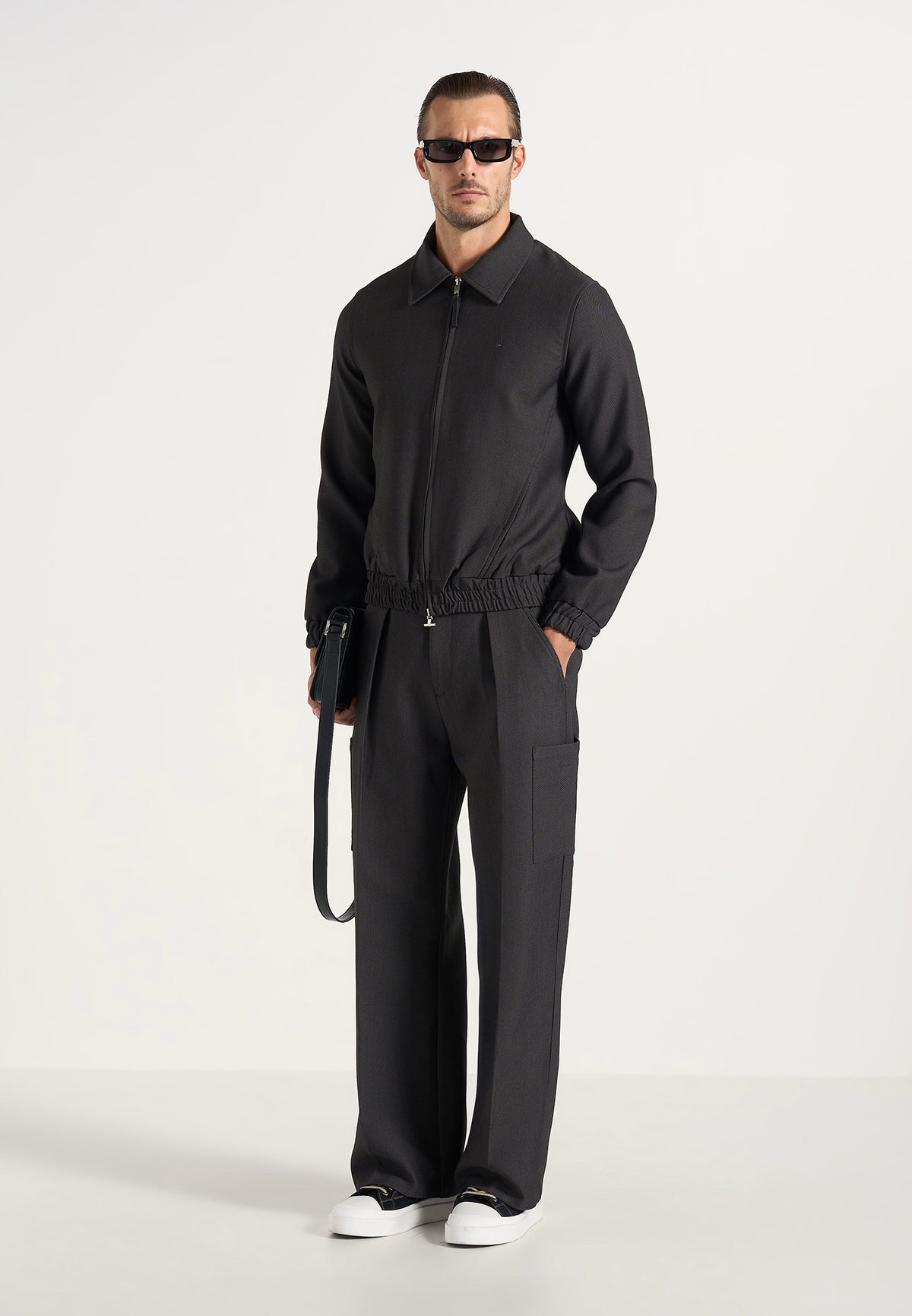 Luca - Relaxed Fit Pleated Pocket Trousers - Grey