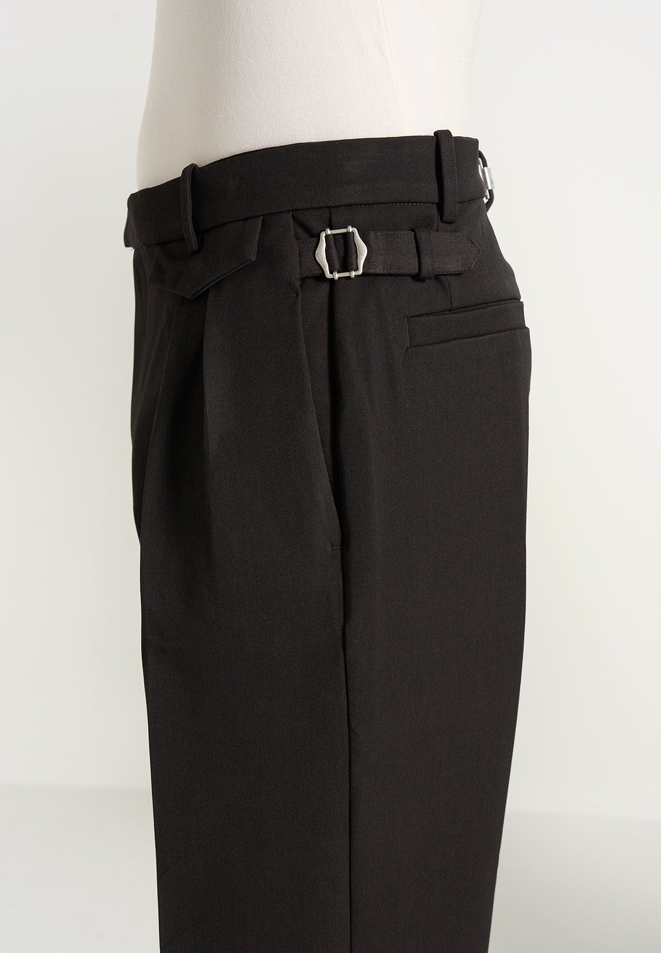 Pierre - Twin Pleat Tailored Trousers - Dark Brown