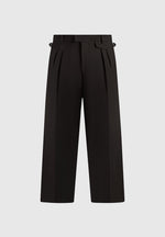 Pierre - Relaxed Fit Pleated Tailored Trousers - Dark Brown