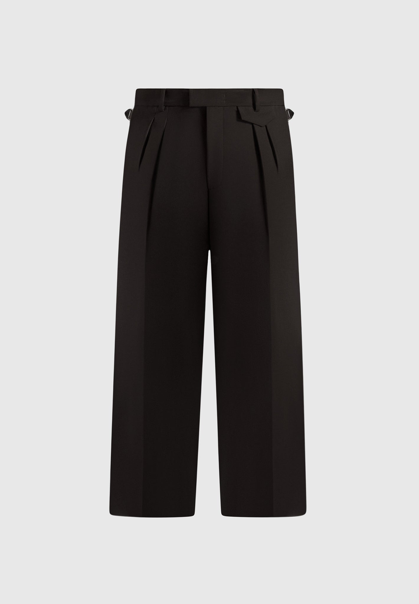 Pierre - Twin Pleat Tailored Trousers - Dark Brown