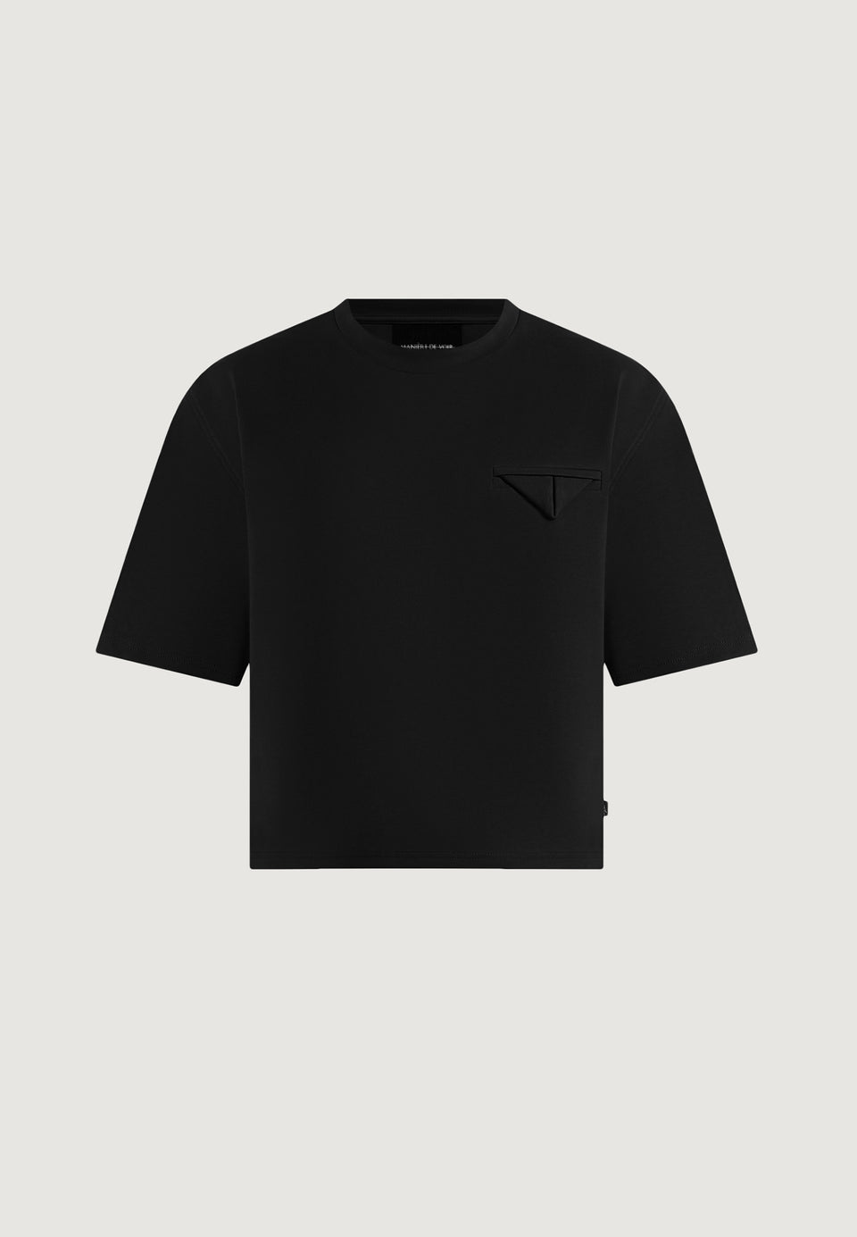 Leon - Boxy Cropped T-Shirt - Black