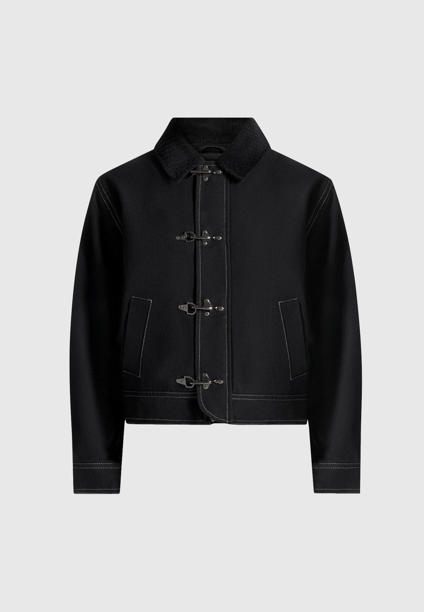 nino-clasp-detail-contrast-stitch-gabardine-jacket-black