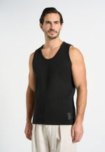 Justin - Ribbed Cotton Vest - Black