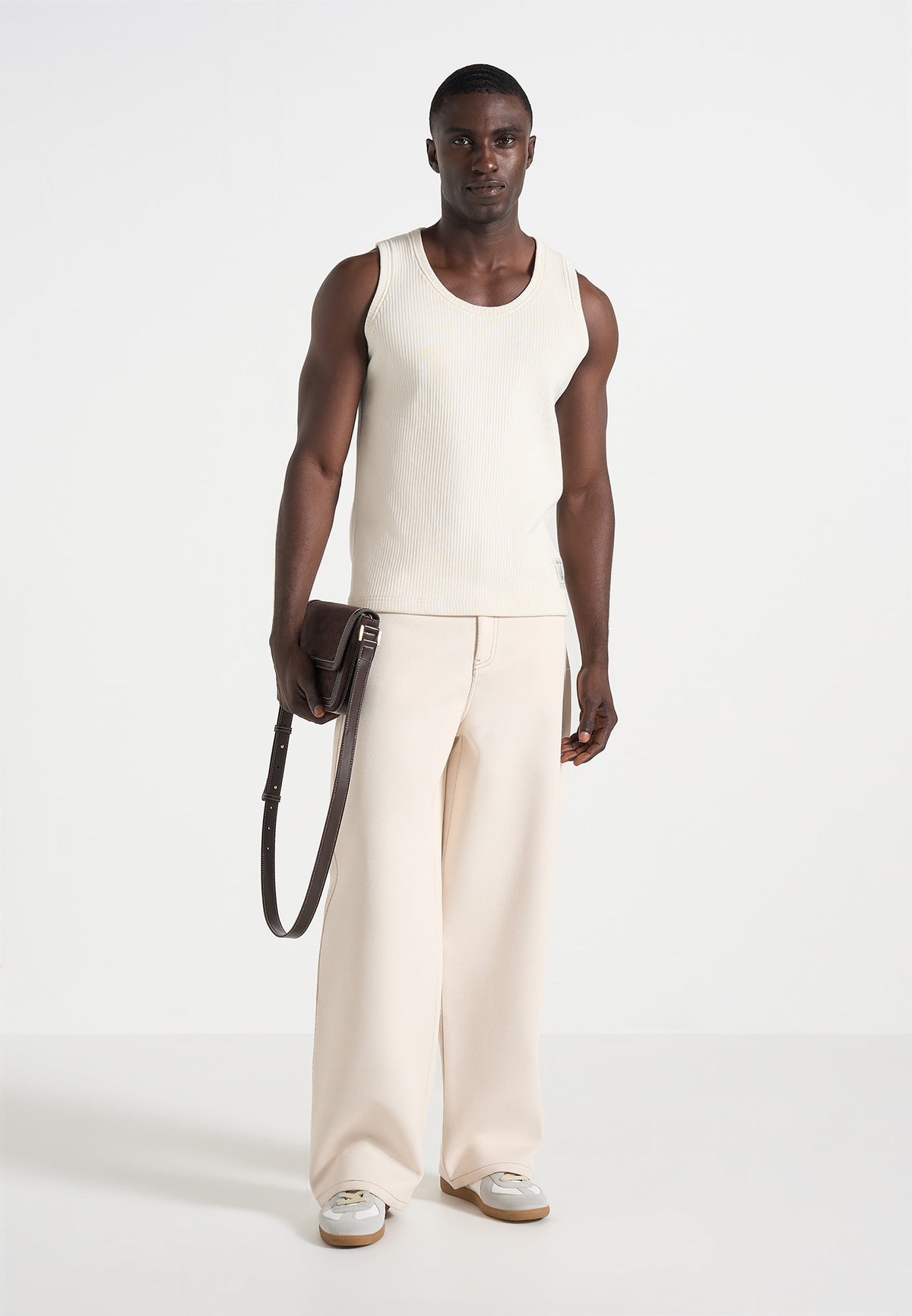 VS001 - Ribbed Cotton Vest - Cream