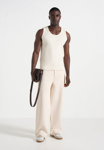 VS001 - Ribbed Cotton Vest - Cream