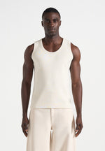 Justin - Ribbed Cotton Vest - Cream