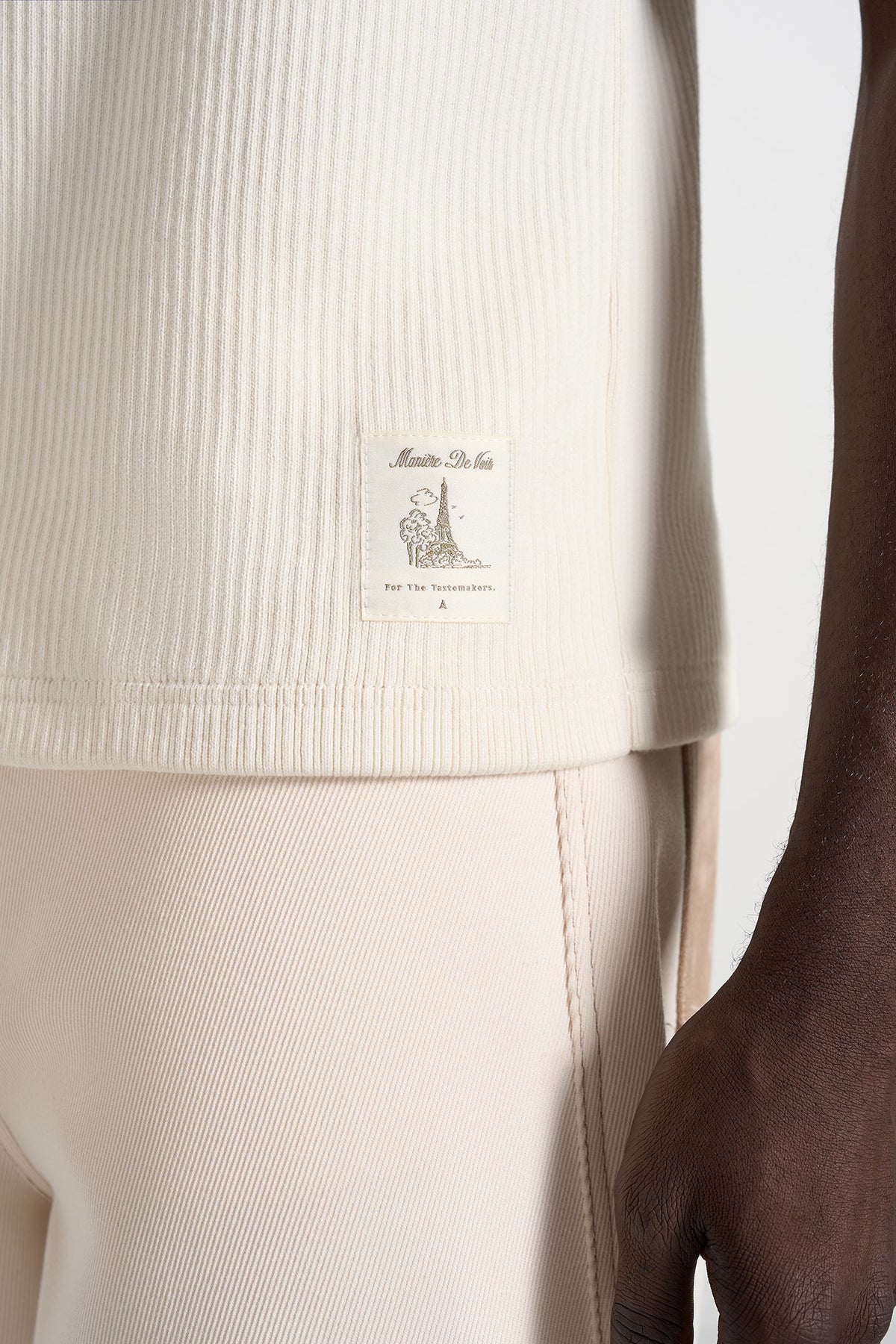 VS001 - Ribbed Cotton Vest - Cream