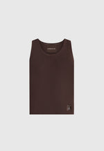 VS001 - Ribbed Cotton Vest - Dark Brown
