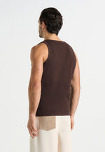 Justin - Ribbed Cotton Vest - Dark Brown