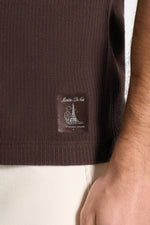 Justin - Ribbed Cotton Vest - Dark Brown