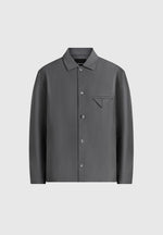 Leo - Hatched Tailored Overshirt - Grey