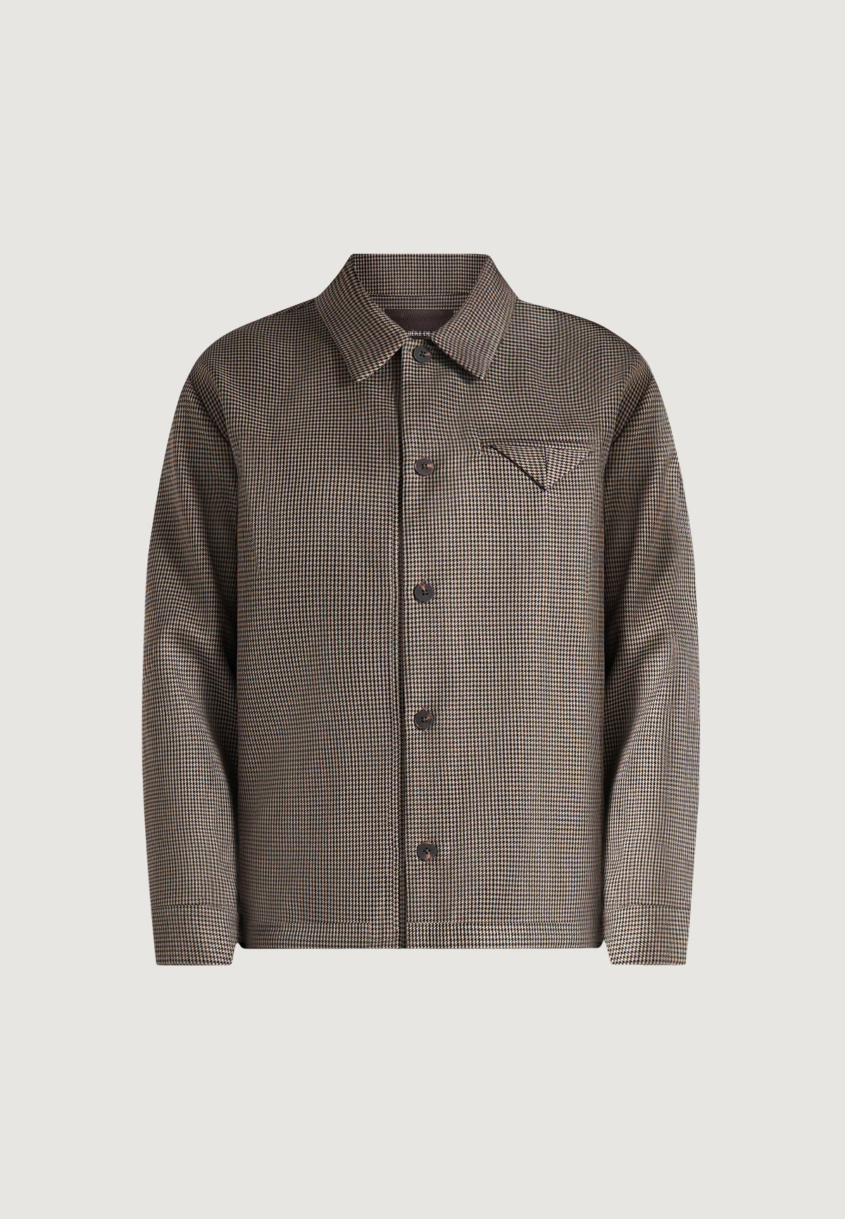 Leo - Houndstooth Overshirt - Brown