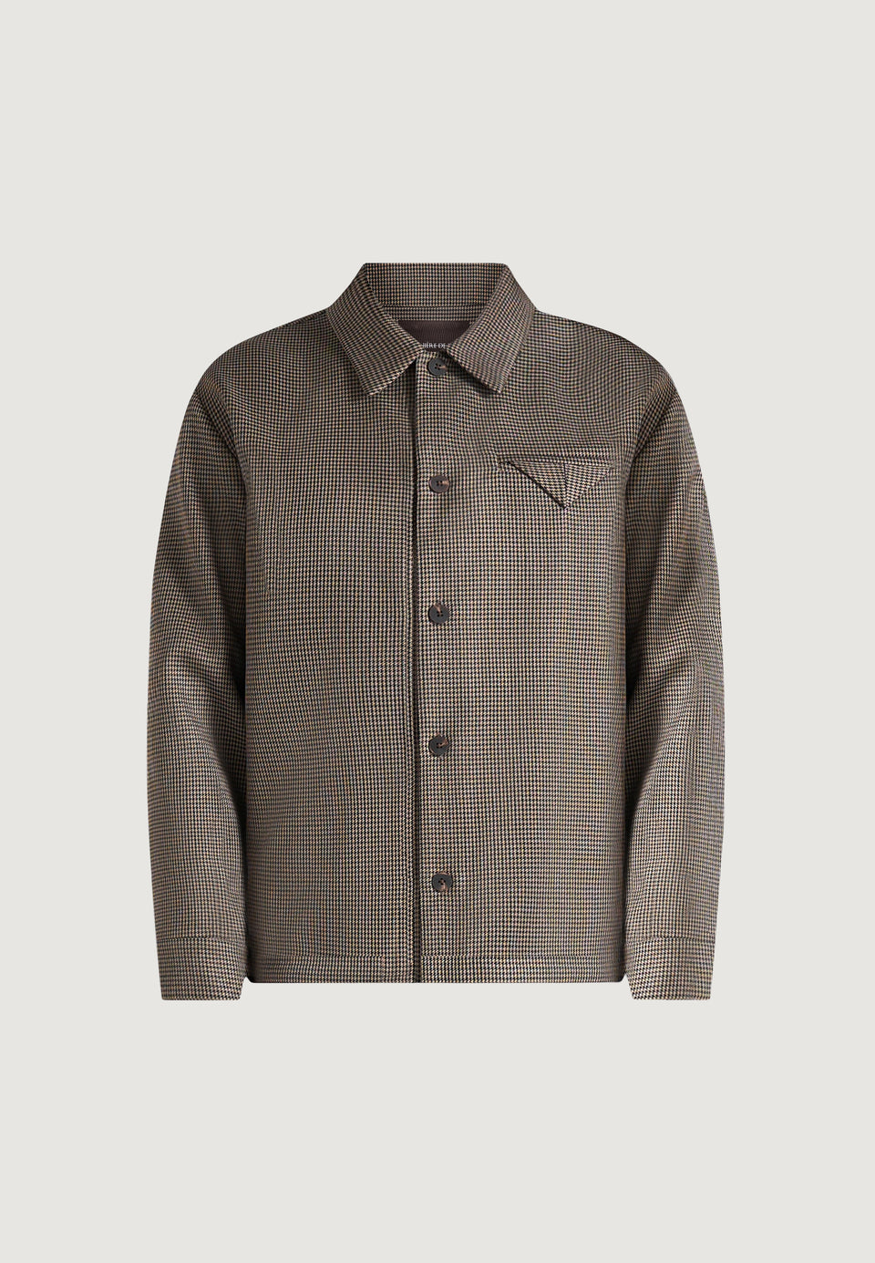 Leo - Houndstooth Overshirt - Brown