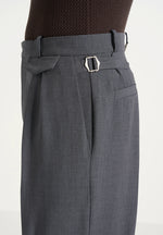 Pierre - Twin Pleat Tailored Wool-Blend Trousers - Grey