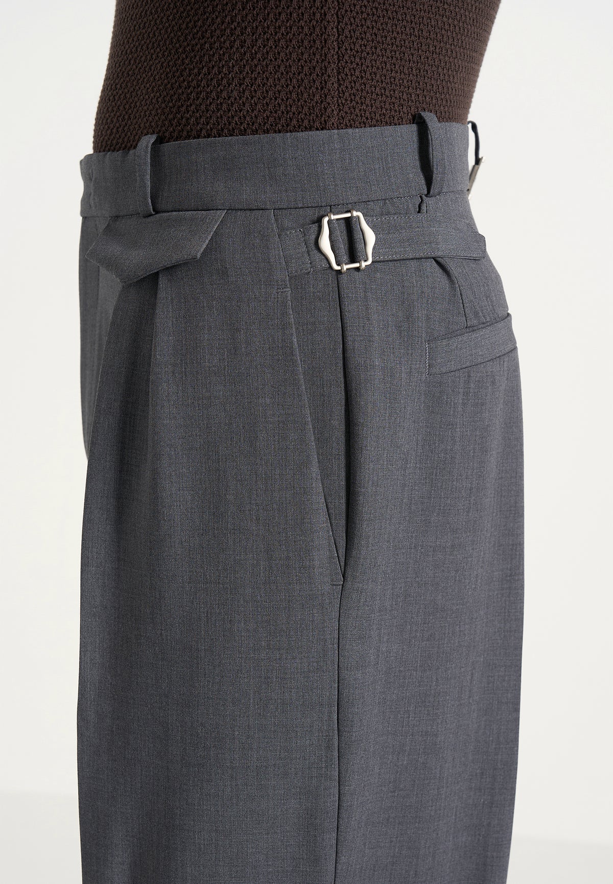 Pierre - Twin Pleat Tailored Wool-Blend Trousers - Grey