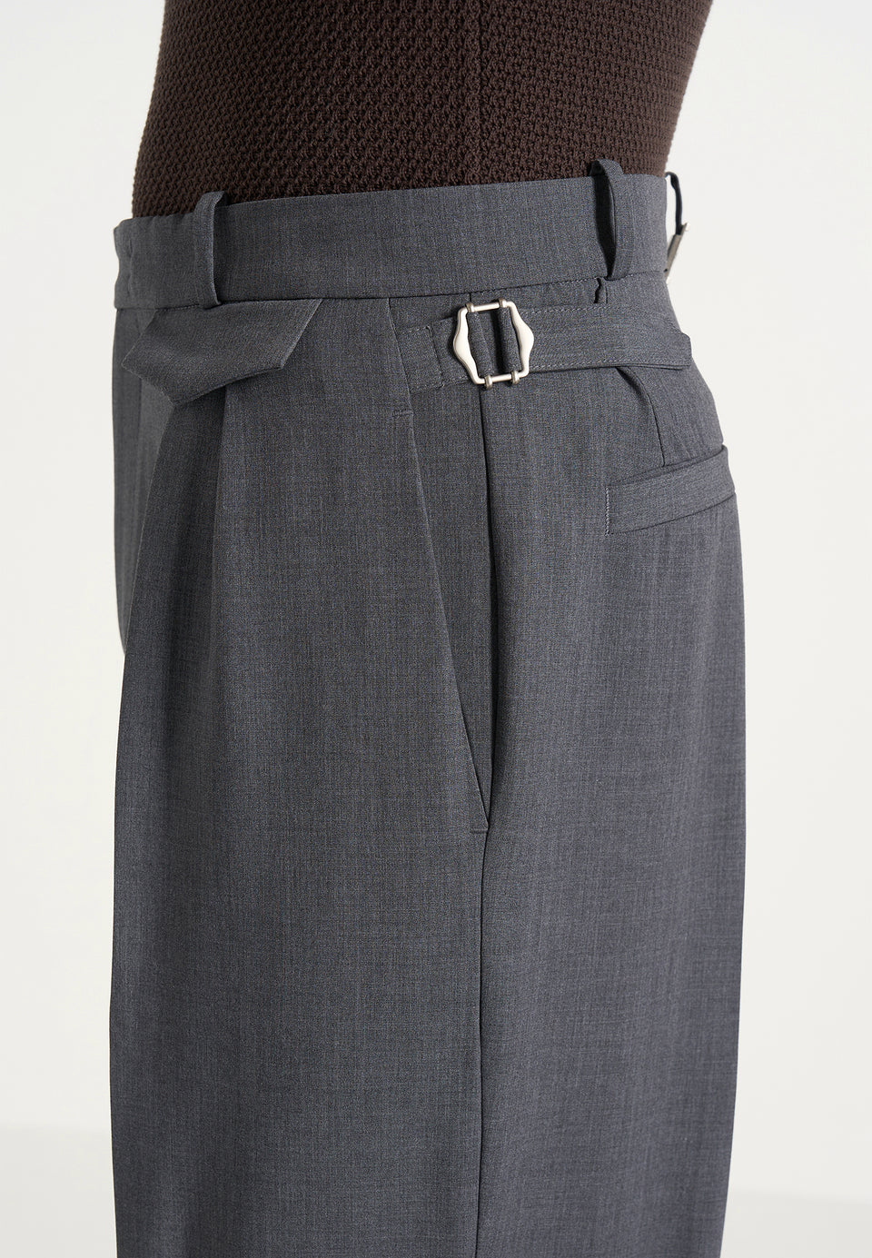 Pierre - Twin Pleat Tailored Wool-Blend Trousers - Grey