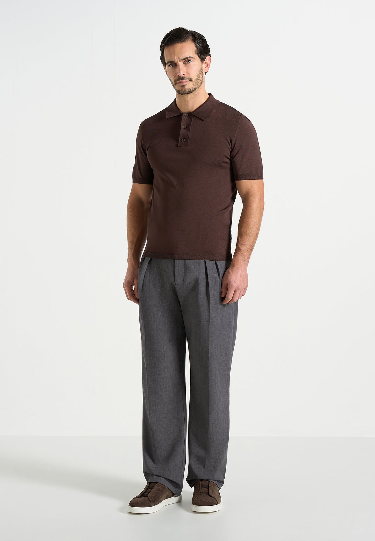 Pierre - Twin Pleat Tailored Trousers - Grey