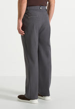 Pierre - Relaxed Fit Pleated Tailored Trousers - Grey