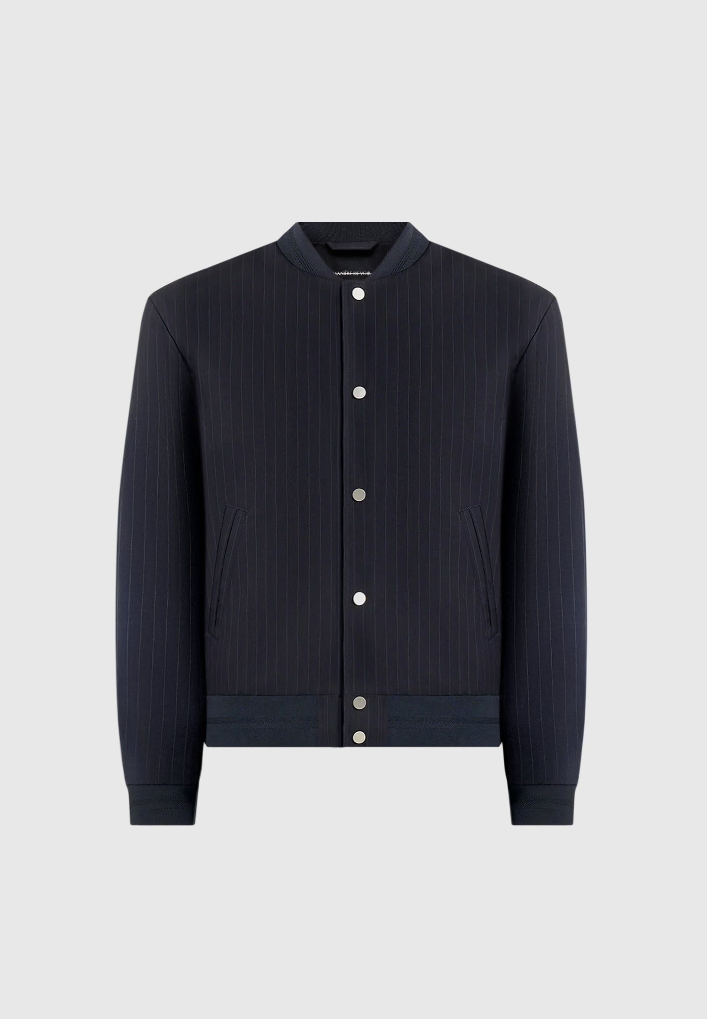 Savin - Pinstripe Bomber Jacket - Navy