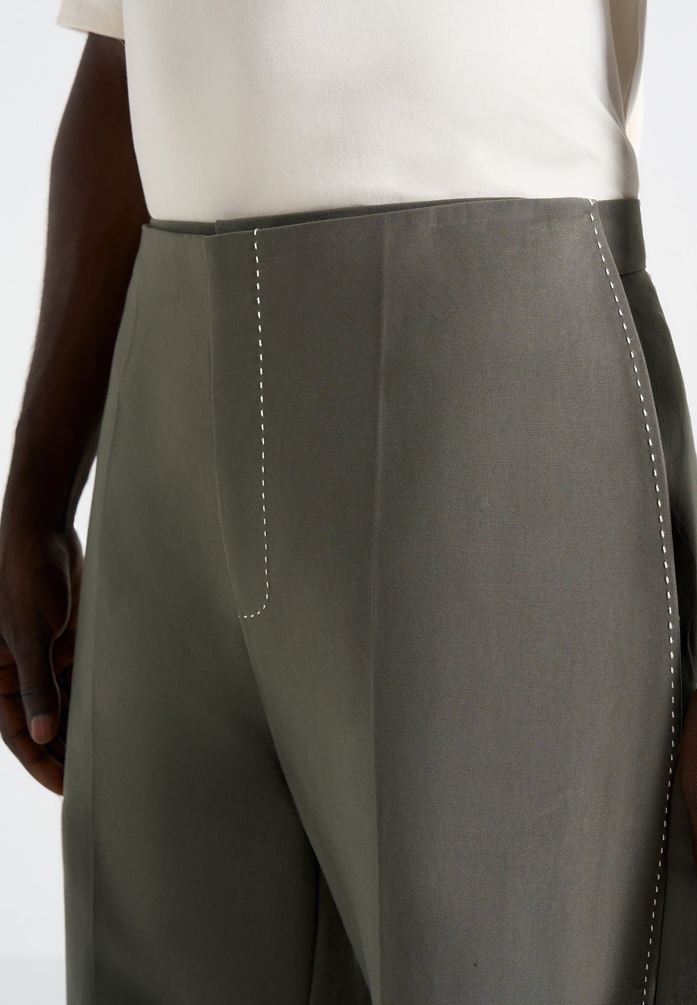 Henri - Foldover Trousers - Olive