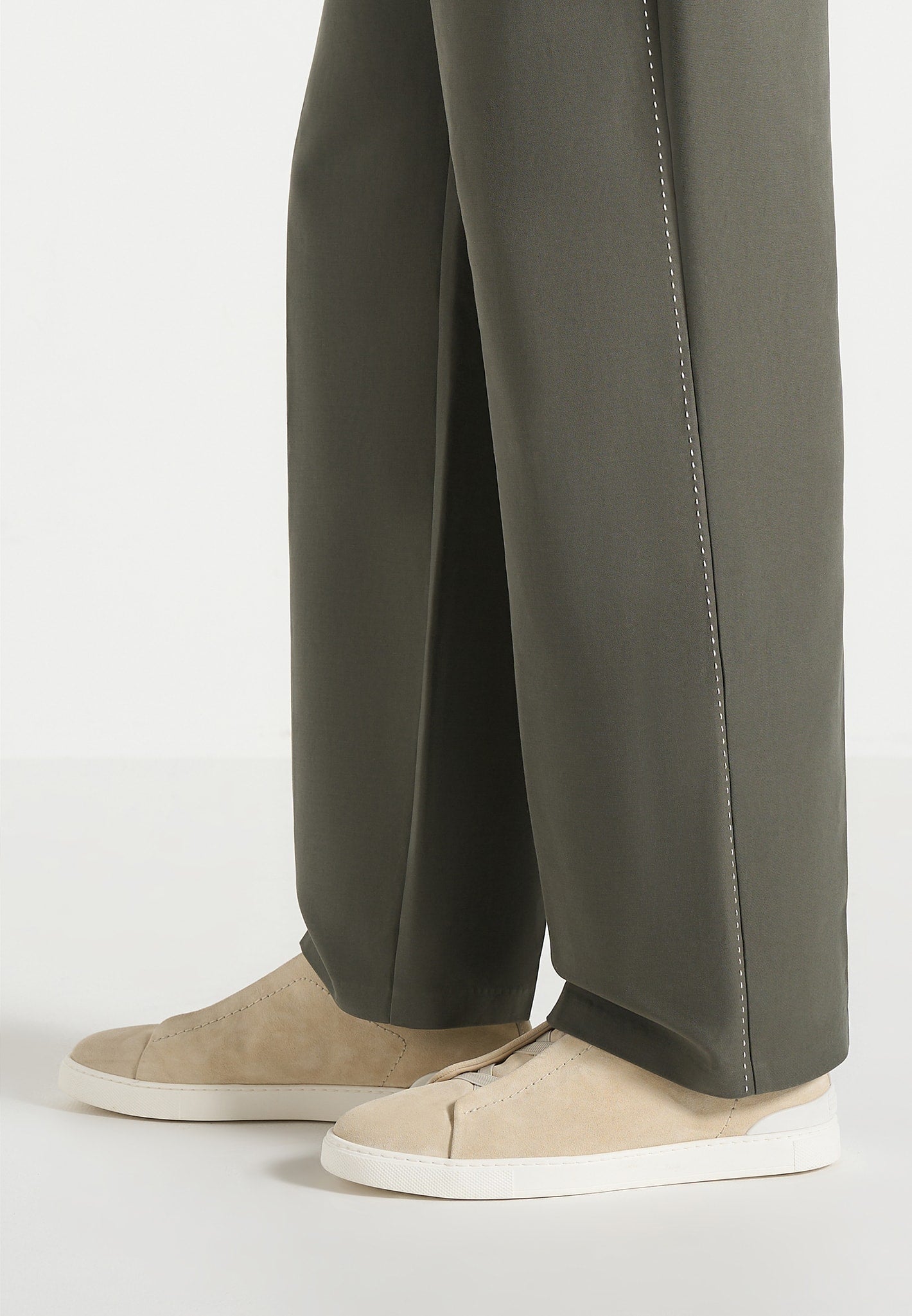 Henri - Foldover Trousers - Olive