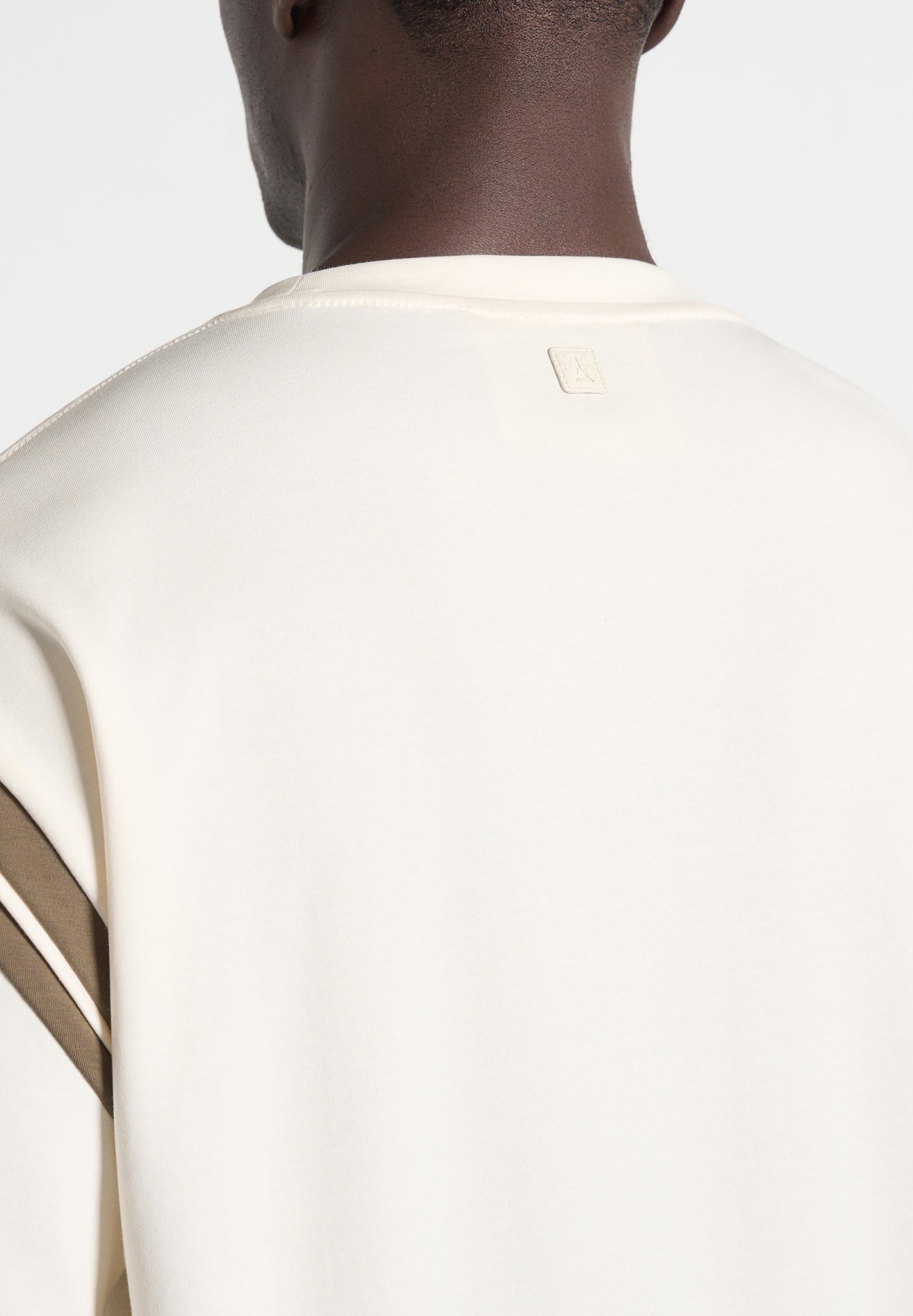 Georges - Varsity Cotton T-Shirt - Cream/Olive