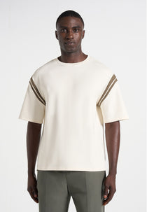 Georges - Varsity Cotton T-Shirt - Cream/Olive