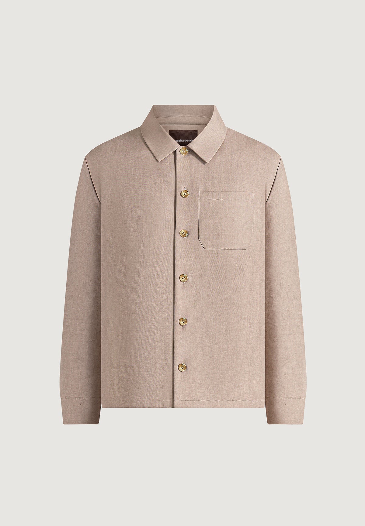 Valentin - Classic Tailored Long Sleeve Shirt - Taupe
