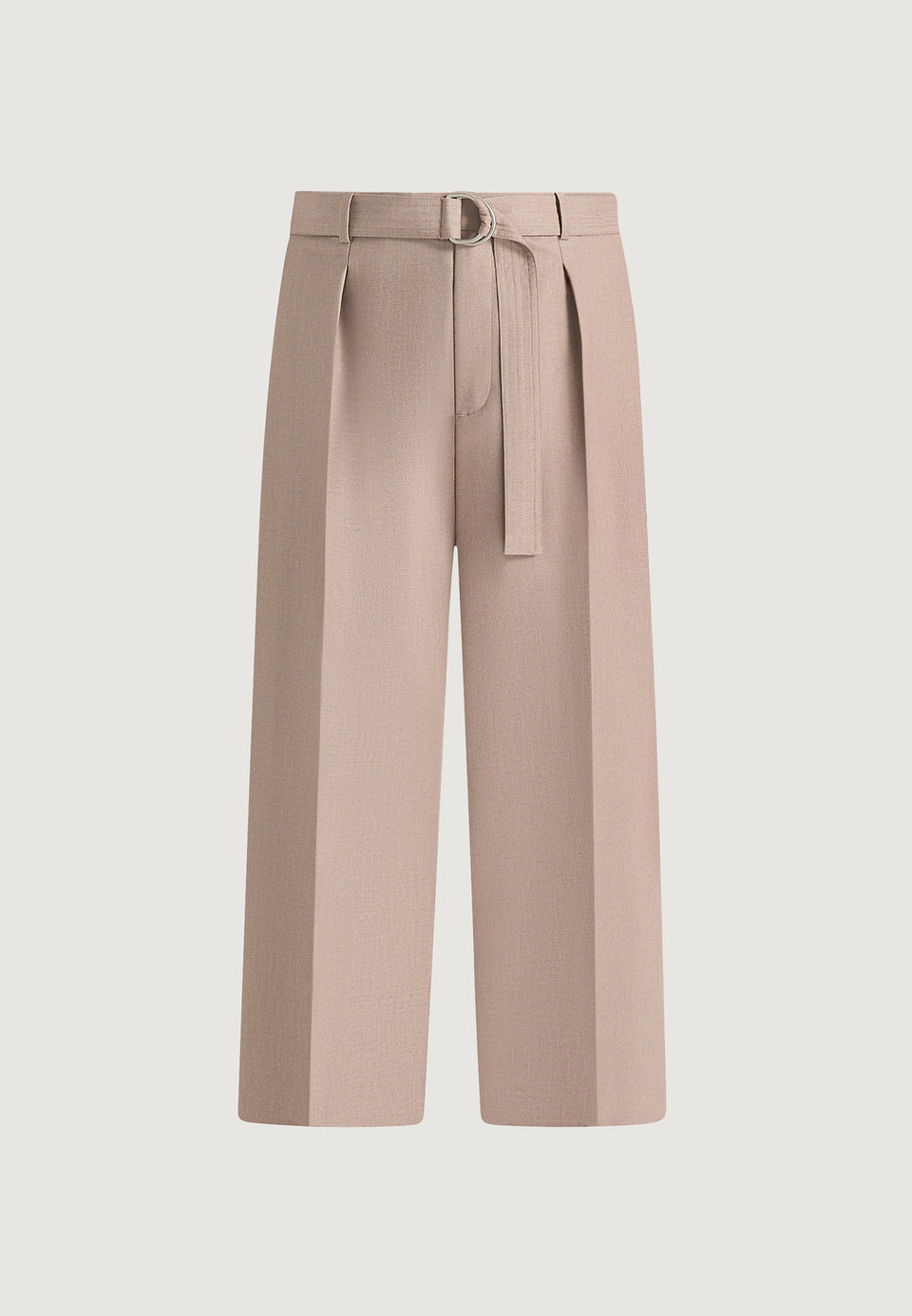 Loic - Wide Leg Tailored Trousers With Belt - Taupe