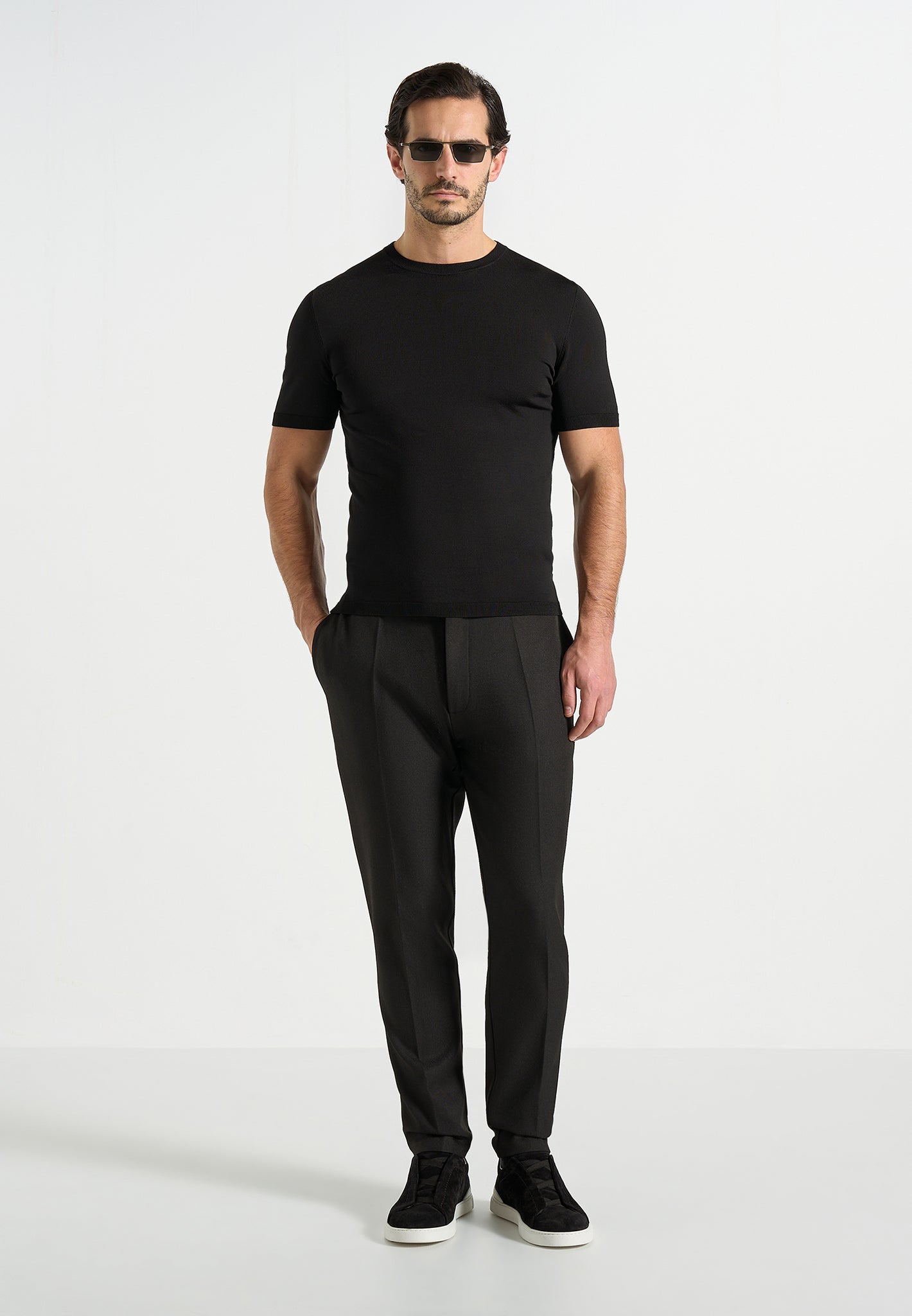 Hubert - Slim Fit Tailored Trousers - Black 