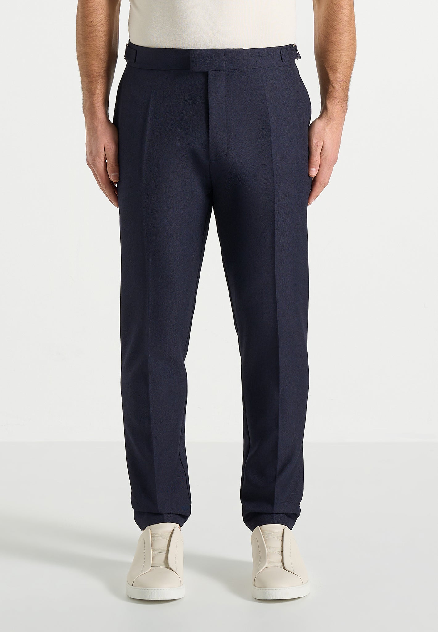 Hubert - Slim Fit Tailored Trousers - Navy 