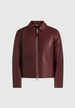 Yves - Minimal Leather Jacket - Wine Red