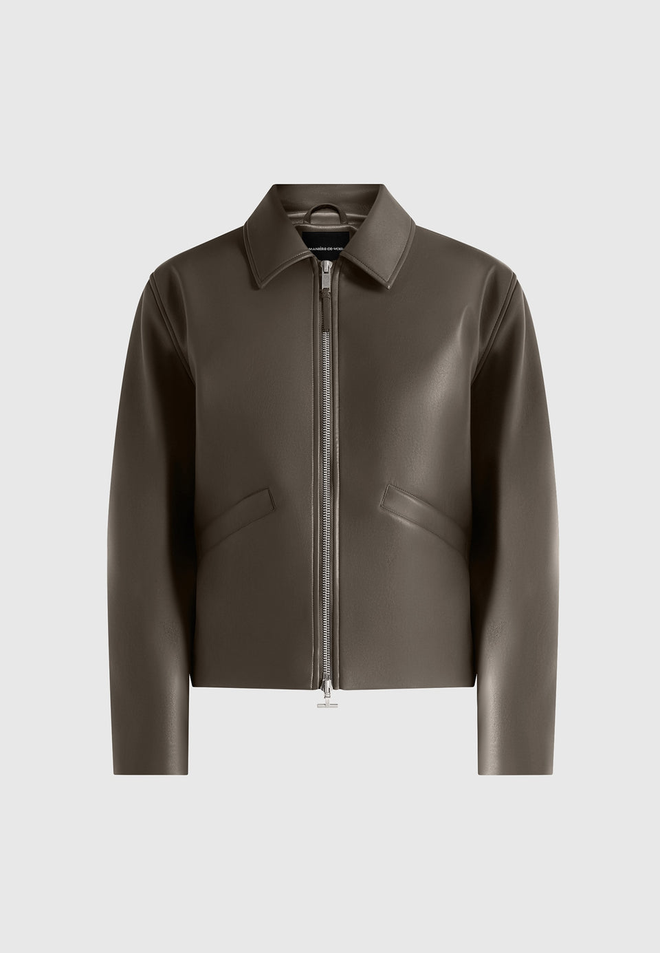 Yves - Minimal Leather Jacket - Olive