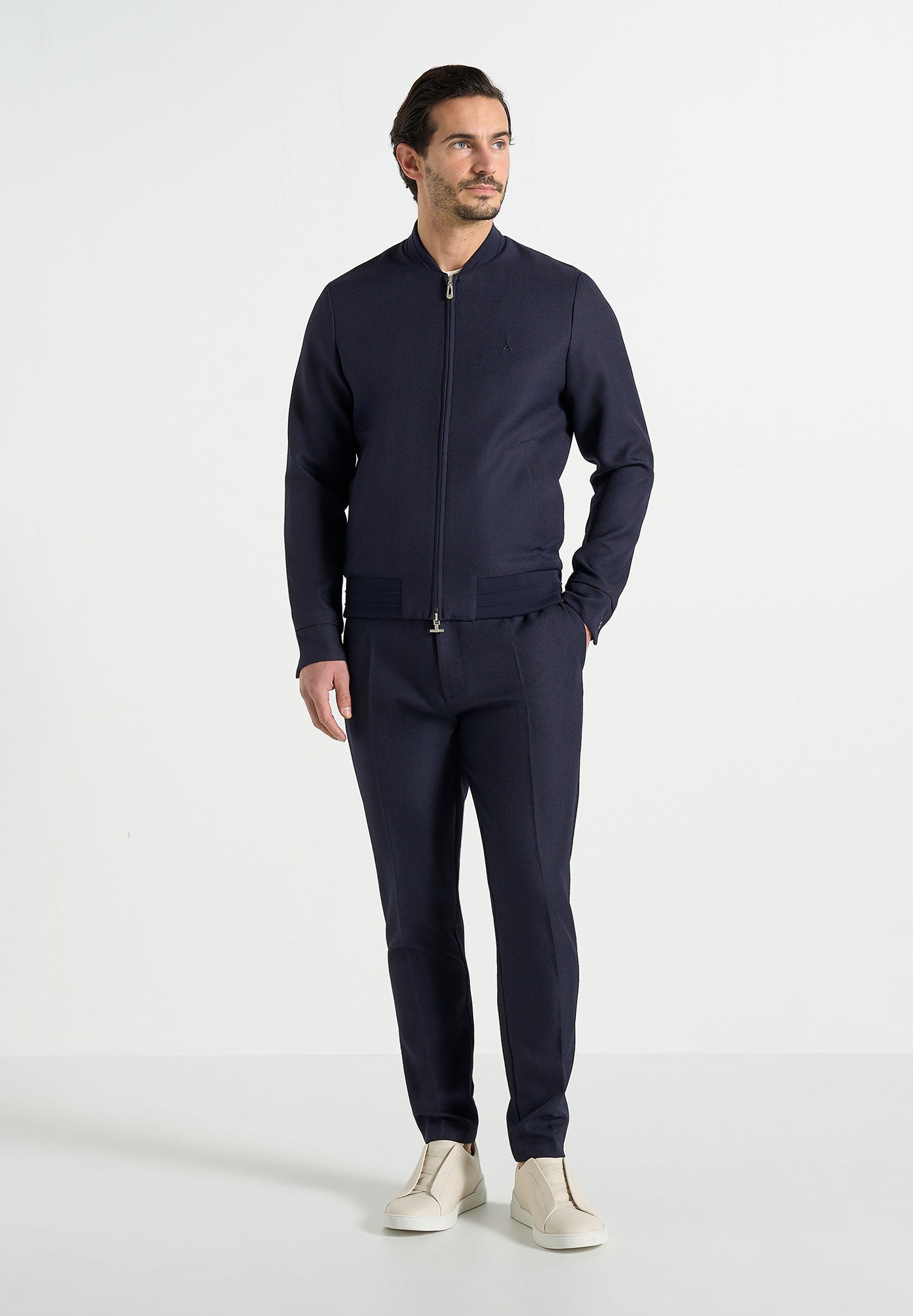 Sami - Tailored Bomber Jacket - Navy 