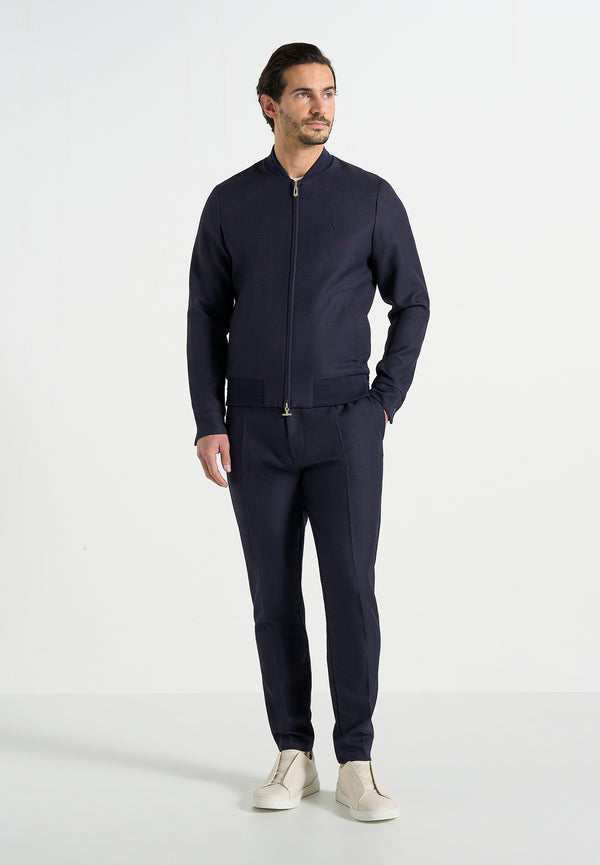Sami - Tailored Bomber Jacket - Navy