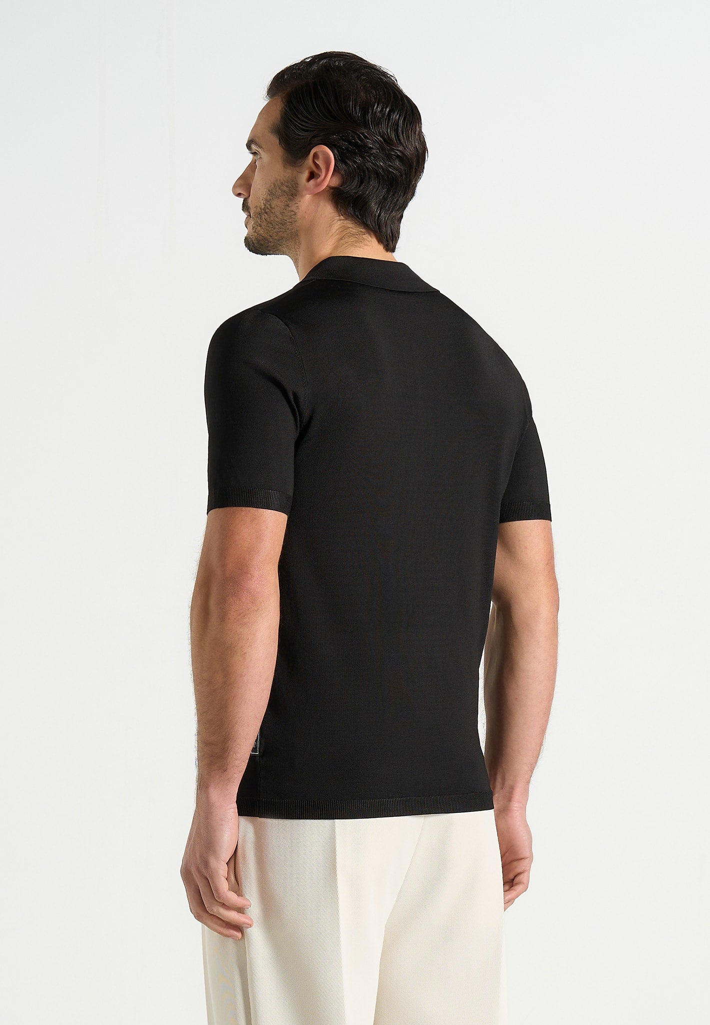 Bryn - Luxe Knitted Polo Top - Black