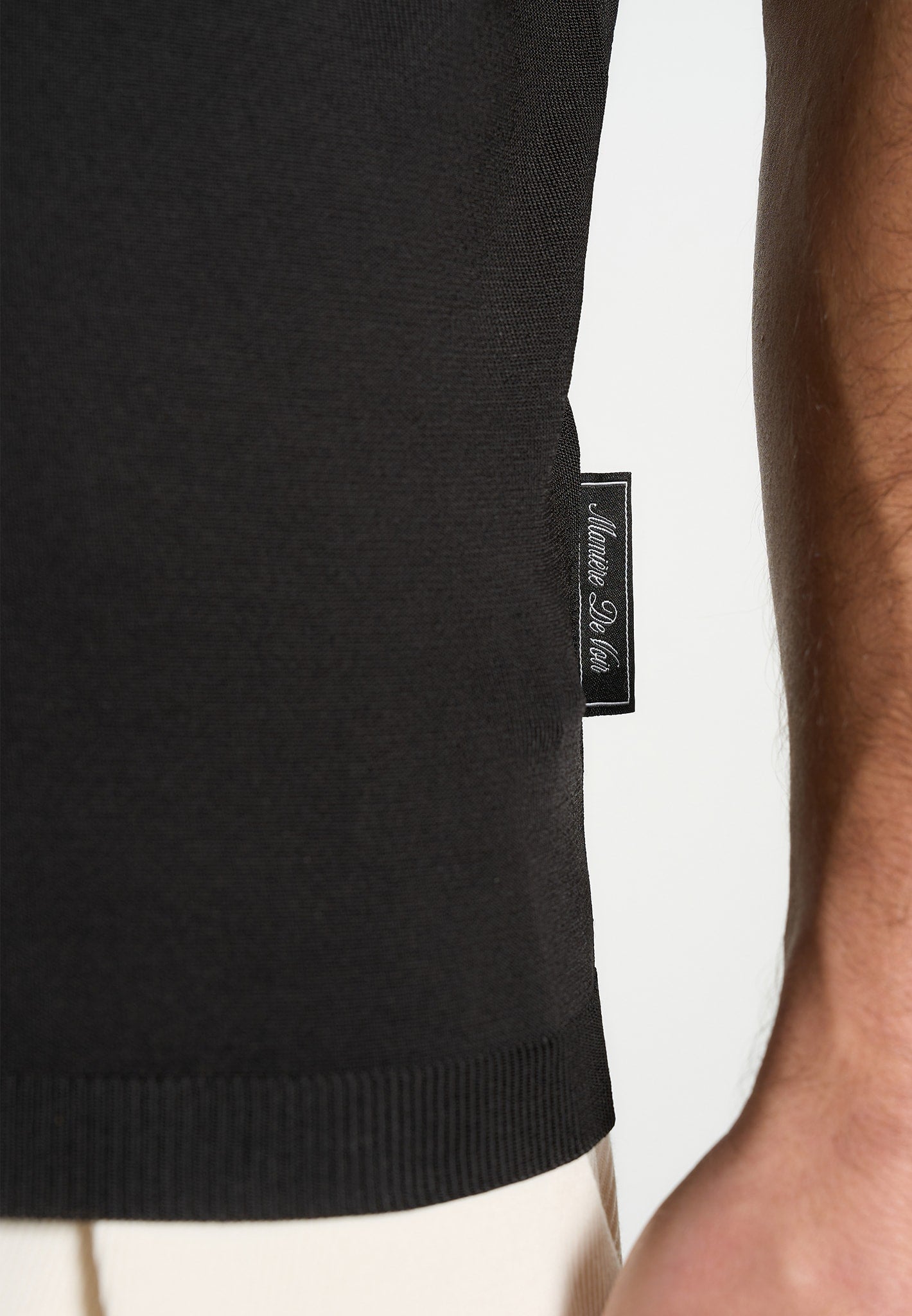 Bryn - Luxe Knitted Polo Top - Black