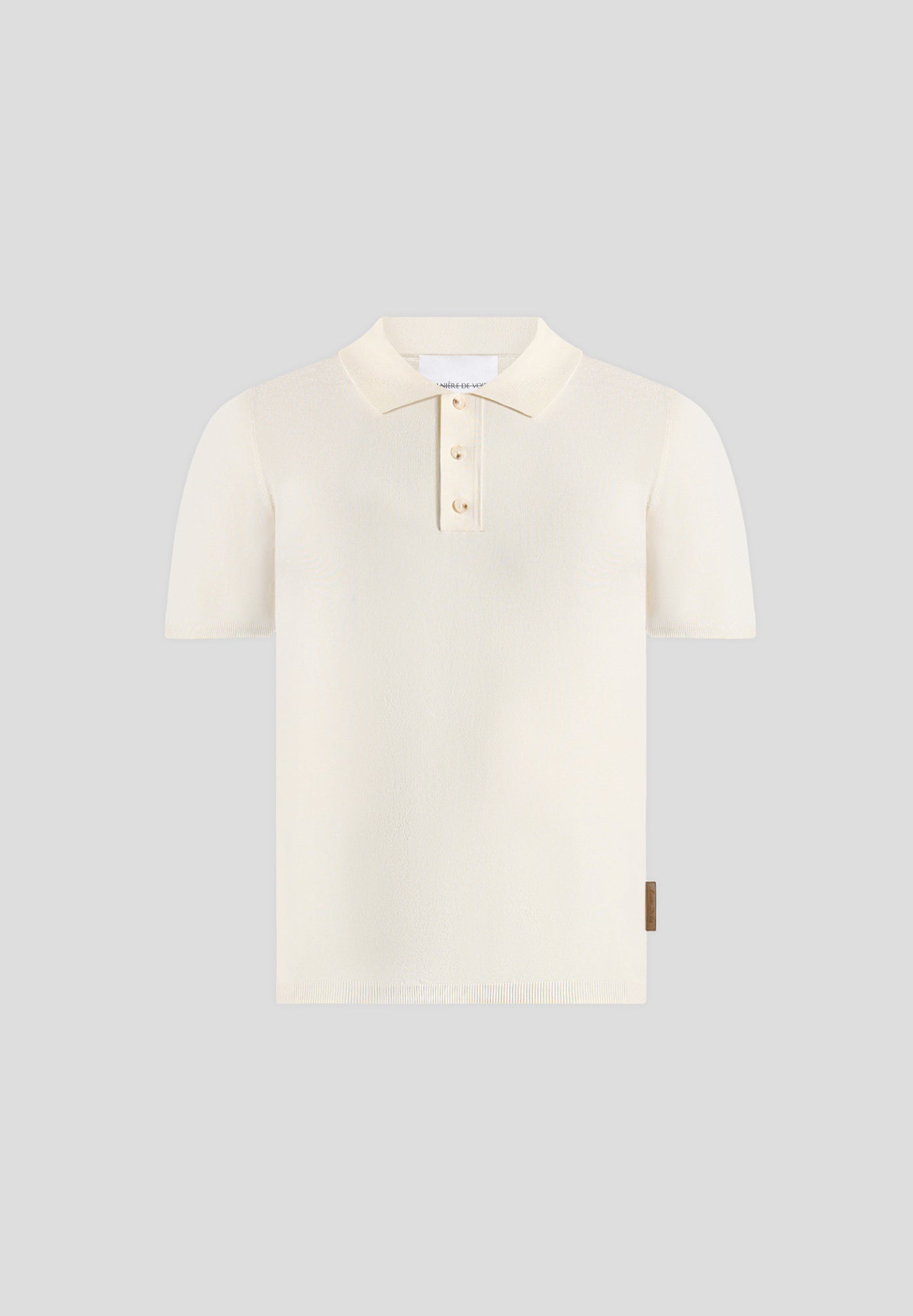 PL001 - Luxe Knitted Polo Top - Cream