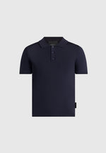 PL001 - Luxe Knitted Polo Top - Navy