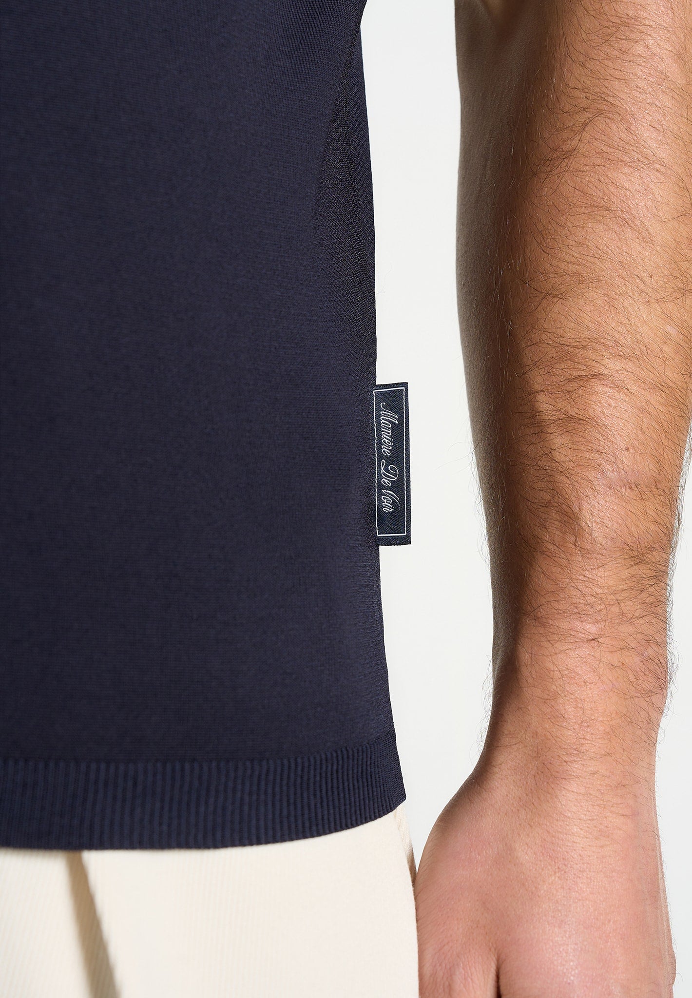 Bryn - Luxe Knitted Polo Top - Navy