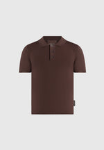 PL001 - Luxe Knitted Polo Top - Brown